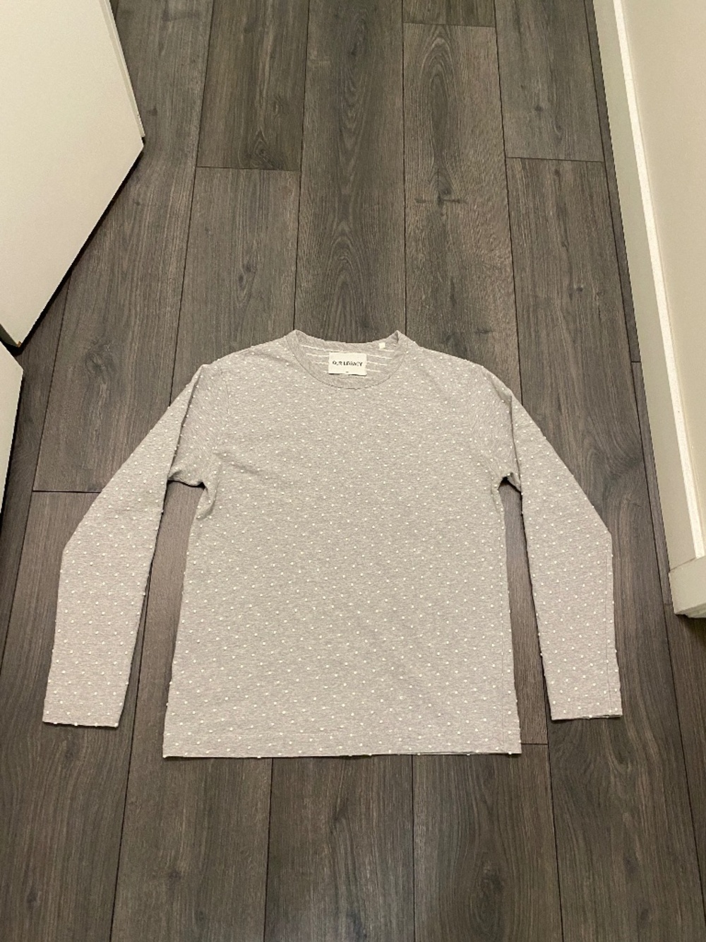 Our Legacy Jacquard Dots Cotton Long-Sleeve Shirt Size S